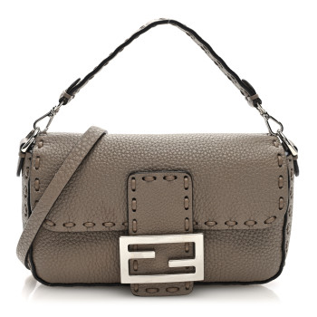 FENDI Cuoio Roma Sellerissima Nappa Sintetica Tape Stitch Mini Baguette Corda