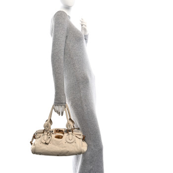 CHLOE Calfskin Medium Paddington Satchel Ivory