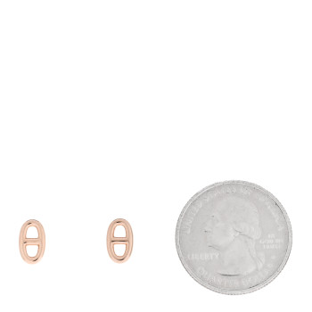 HERMES 18K Rose Gold TPM Farandole Stud Earrings