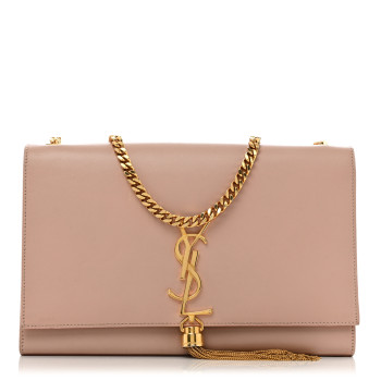 SAINT LAURENT Smooth Calfskin Medium Classic Monogram Kate Tassel Satchel Pink