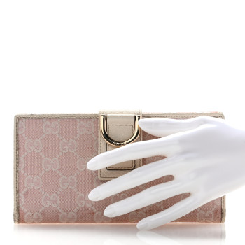 GUCCI Monogram Abbey Continental Wallet Pink