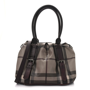 BURBERRY Smoked Check Small Northfield Tote Plum