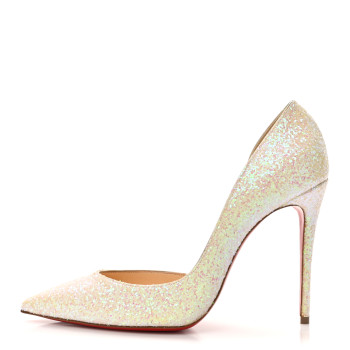 CHRISTIAN LOUBOUTIN Glitter Iriza 100 Pumps 38.5 White