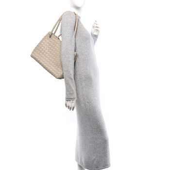 BOTTEGA VENETA Nappa Intrecciato Medium Andiamo Shoulder Bag Ecru