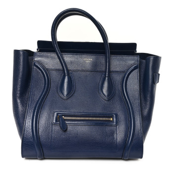 CELINE Drummed Calfskin Mini Luggage Ink