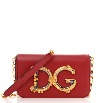 DOLCE & GABBANA Nappa Mini DG Girls Shoulder Bag Red