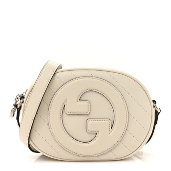 GUCCI Sakai Be Green Calfskin Diagonal Stitched Mini Blondie Shoulder Bag Mystic White