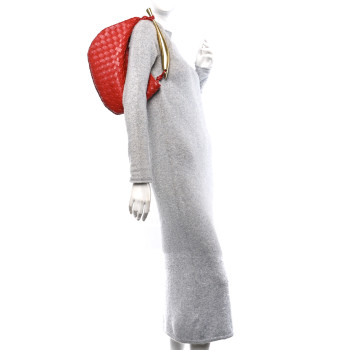 BOTTEGA VENETA Nappa Intrecciato Sardine Bag Red