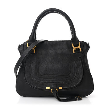 CHLOE Calfskin Medium Marcie Satchel Black