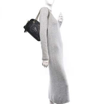 GUCCI Pebbled Calfskin Small Soho Bowler Black