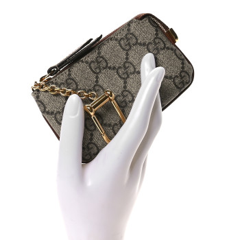 GUCCI GG Supreme Monogram Key Case  Beige Ebony Cuir