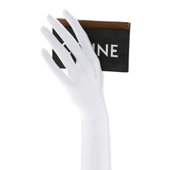 CELINE Triomphe Canvas Card Holder Tan
