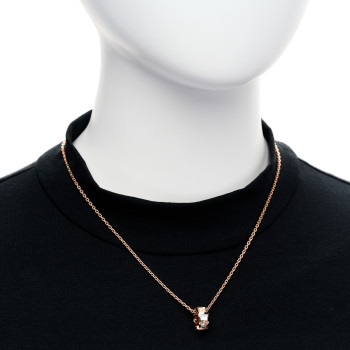 BULGARI 18K Rose Gold Diamond Mother of Pearl Serpenti Viper Pendant Necklace BULGARI 18K Rose Gold Diamond Mother of Pearl Serpenti Viper Pendant Necklace