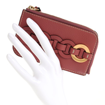 CHLOE Grained Shiny Calfskin Small Darryl Coin Purse Faded Rose