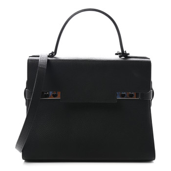DELVAUX Crispy Calfskin GM Tempete Satchel Black
