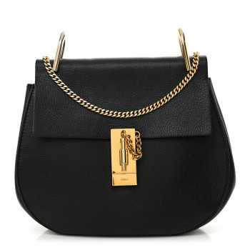 CHLOE Grained Lambskin Drew Shoulder Bag Black
