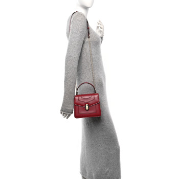 BULGARI Calfskin Serpenti Forever Top Handle Red BULGARI Calfskin Serpenti Forever Top Handle Red