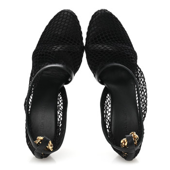 BOTTEGA VENETA Mesh Nappa Chunky Chain Sandals 36.5 Black