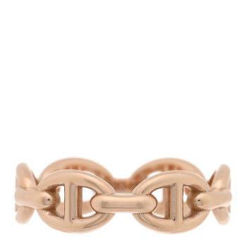 HERMES 18K Rose Gold PM Chaine d'Ancre Enchainee Ring 52 6