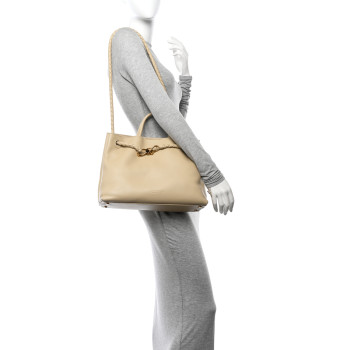 BOTTEGA VENETA Silky Calfskin Medium Andiamo Shoulder Bag Butterscotch