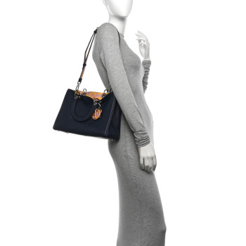 CHRISTIAN DIOR Bullcalf Medium Diorissimo Tote Navy CHRISTIAN DIOR Bullcalf Medium Diorissimo Tote Navy