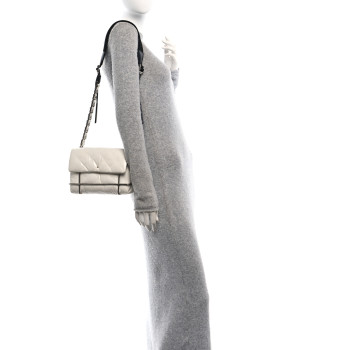 ALEXANDER WANG Calfskin Quilted Halo Xbody Bag White