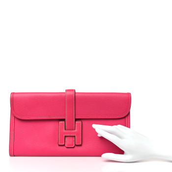 HERMES Epsom Jige Elan 29 Clutch Rose Tyrien