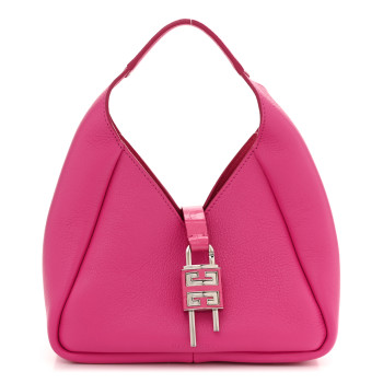 GIVENCHY Grained Calfskin Mini G-Lock Hobo Neon Pink