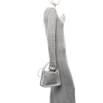 ALEXANDER WANG Metallic Ribbed Knit Small Ryan Bag Silver
