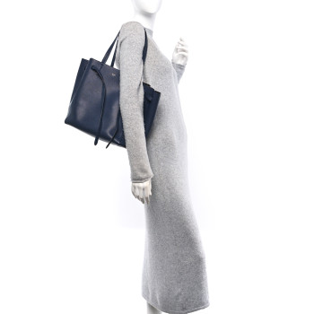 CELINE Soft Grained Calfskin Small Belt Cabas Phantom Navy