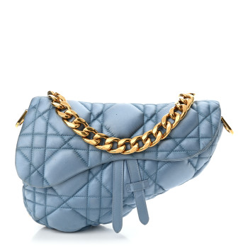 CHRISTIAN DIOR X ERL Satin Cannage Micro Venice Saddle Bag Blue CHRISTIAN DIOR X ERL Satin Cannage Micro Venice Saddle Bag Blue