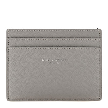 SAINT LAURENT Grain De Poudre Card Case Granite