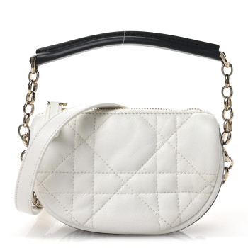 CHRISTIAN DIOR Lambskin Cannage Micro Dior Vibe Hobo Bag White CHRISTIAN DIOR Lambskin Cannage Micro Dior Vibe Hobo Bag White