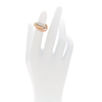 CARTIER 18K White Yellow Pink Gold Diamond Trinity Ring 47 4 CARTIER 18K White Yellow Pink Gold Diamond Trinity Ring 47 4