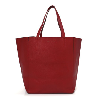 CELINE Soft Grained Calfskin Medium Belt Cabas Phantom Coquelicot