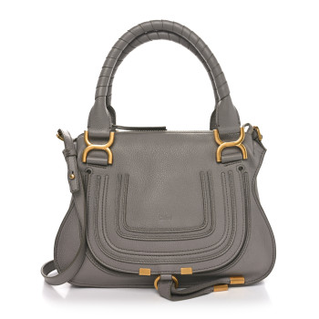 CHLOE Calfskin Small Marcie Satchel Cashmere Grey