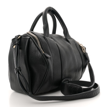 ALEXANDER WANG Pebbled Lambskin Rockie Black Pale Gold Hardware