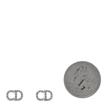 CHRISTIAN DIOR Crystal Clair D Lune Earrings Silver CHRISTIAN DIOR Crystal Clair D Lune Earrings Silver