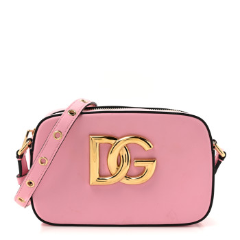 DOLCE & GABBANA DOLCE GABBANA Calfskin Hot Stuff DG Logo 3.5 Crossbody Bag Baby Pink