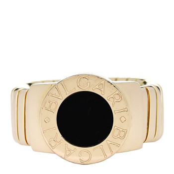 BULGARI 18K Yellow Gold Black Onyx Tubogas Ring 52 6 BULGARI 18K Yellow Gold Black Onyx Tubogas Ring 52 6