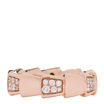 BULGARI 18K Rose Gold Diamond 6mm Serpenti Viper Band Ring 52 6 BULGARI 18K Rose Gold Diamond 6mm Serpenti Viper Band Ring 52 6