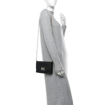 DOLCE & GABBANA Dauphine Crystal Wallet On Chain Black