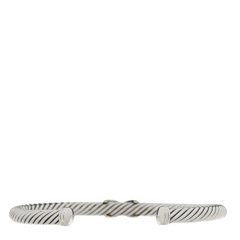 DAVID YURMAN Sterling Silver 14K Yellow Gold 4mm X Station Cable Bracelet DAVID YURMAN Sterling Silver 14K Yellow Gold 4mm X Station Cable Bracelet