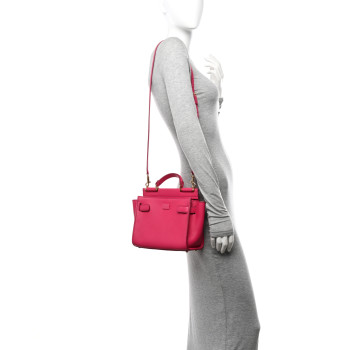 DOLCE & GABBANA Calfskin Small Sicily 62 Soft Bag Fuchsia Yellow