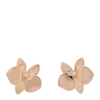CARTIER 18K Pink Gold Diamond Caresse D'Orchidees Par Cartier Earrings CARTIER 18K Pink Gold Diamond Caresse D'Orchidees Par Cartier Earrings