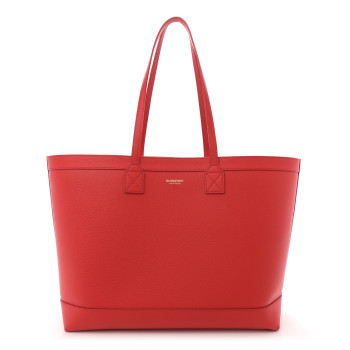 BURBERRY Grainy Calfskin Medium London Tote Bag Bright Red