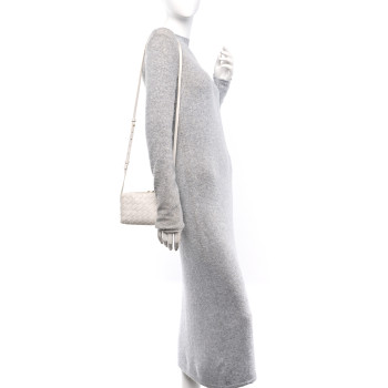 BOTTEGA VENETA Nappa Intrecciato Candy Loop Camera Bag White