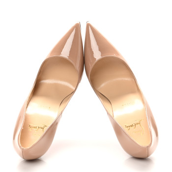CHRISTIAN LOUBOUTIN Patent So Kate 120 Pumps 38.5 Nude