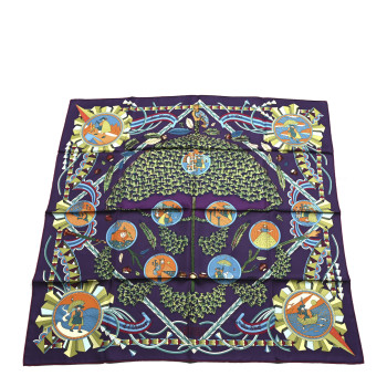 HERMES Silk L'Ombrelle Magique Scarf 90