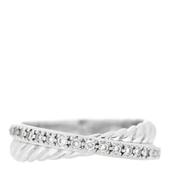 DAVID YURMAN Sterling Silver Diamond 5mm Crossover Ring 52 6 DAVID YURMAN Sterling Silver Diamond 5mm Crossover Ring 52 6